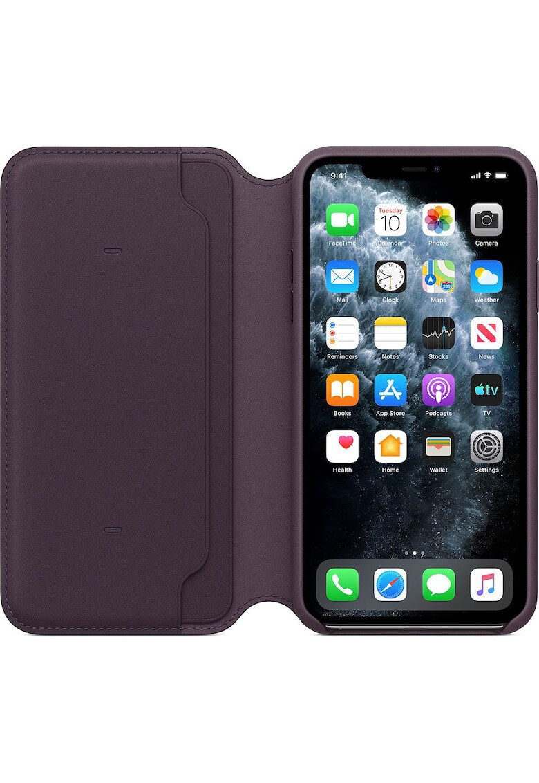 Apple Защитен калъф за iPhone 11 Pro Max Кожен Aubergine - Pepit.bg