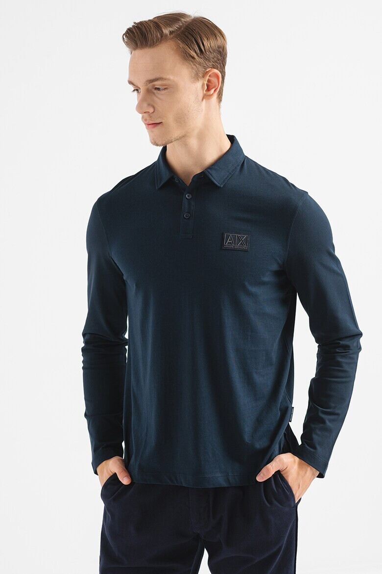 ARMANI EXCHANGE Блуза с яка и лого - Pepit.bg