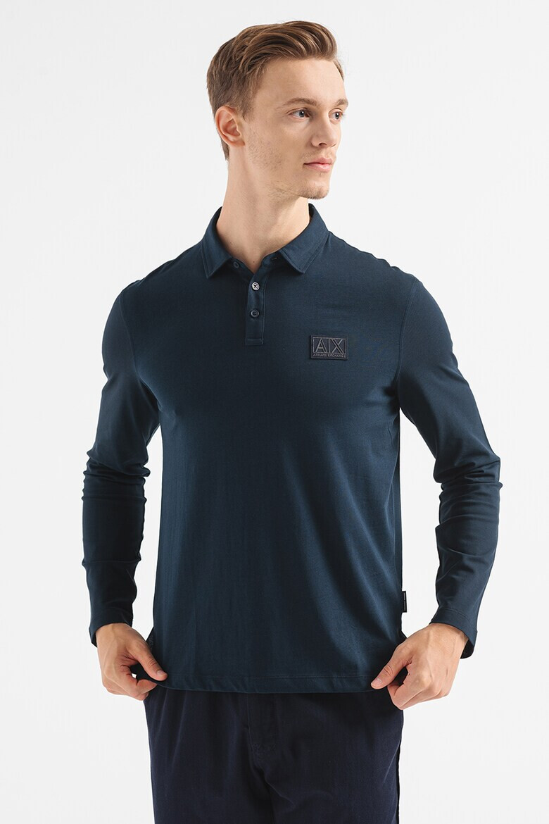 ARMANI EXCHANGE Блуза с яка и лого - Pepit.bg