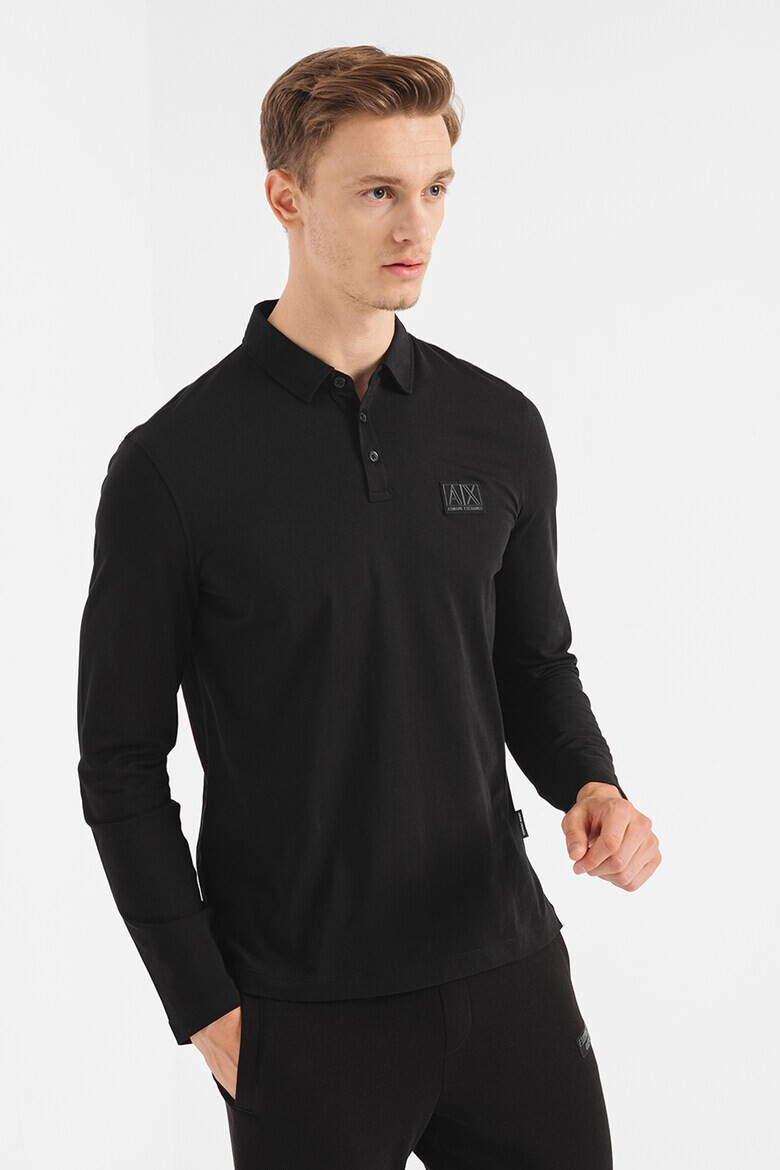ARMANI EXCHANGE Блуза с яка и лого - Pepit.bg