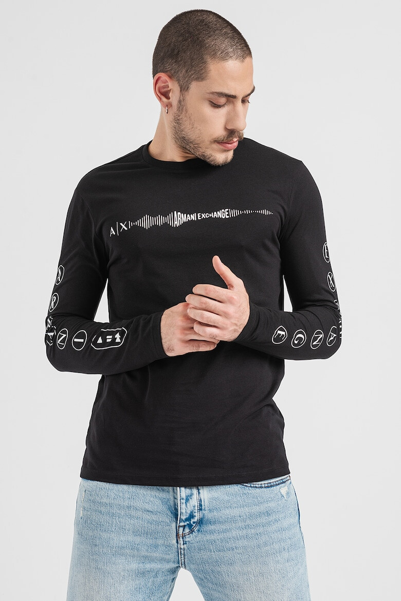 ARMANI EXCHANGE Блуза с овално деколте и лого - Pepit.bg