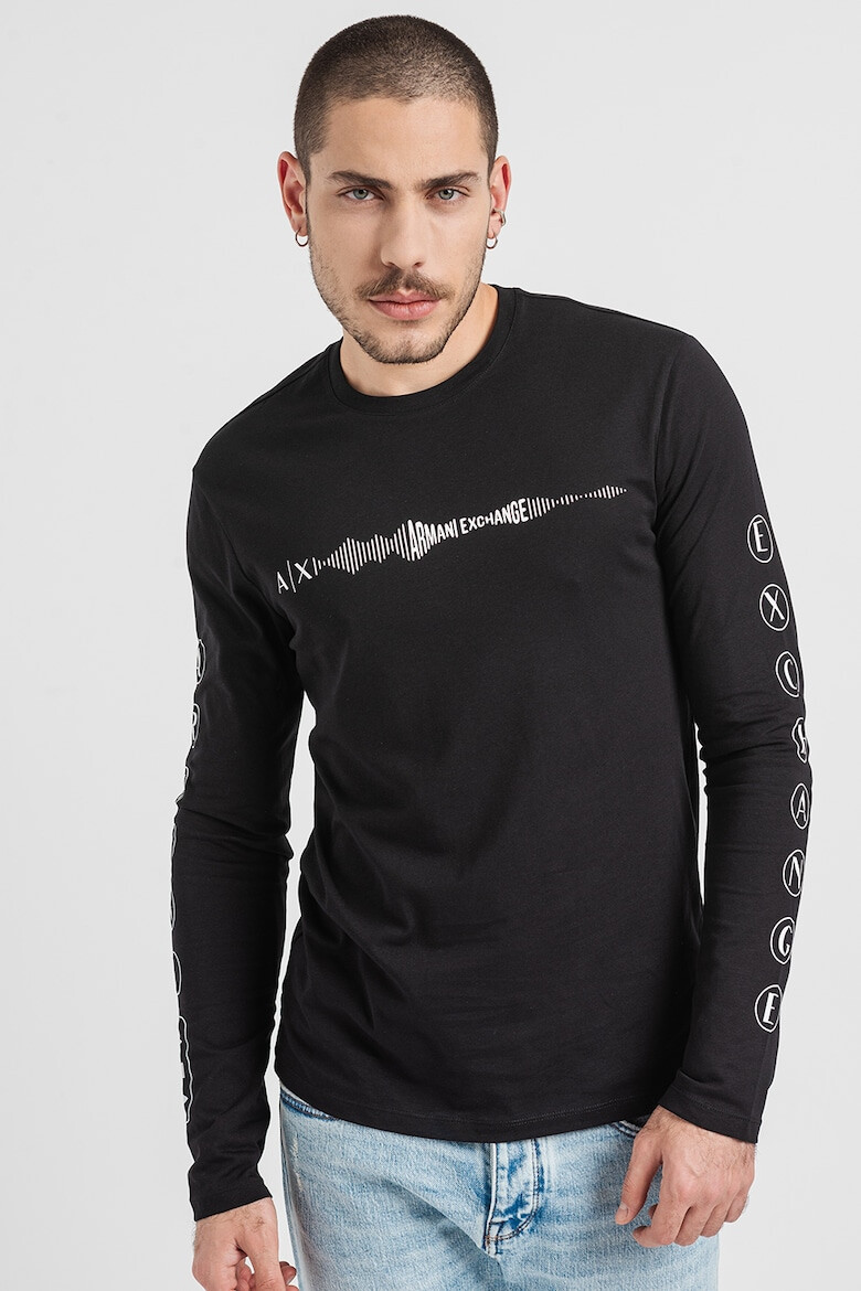 ARMANI EXCHANGE Блуза с овално деколте и лого - Pepit.bg