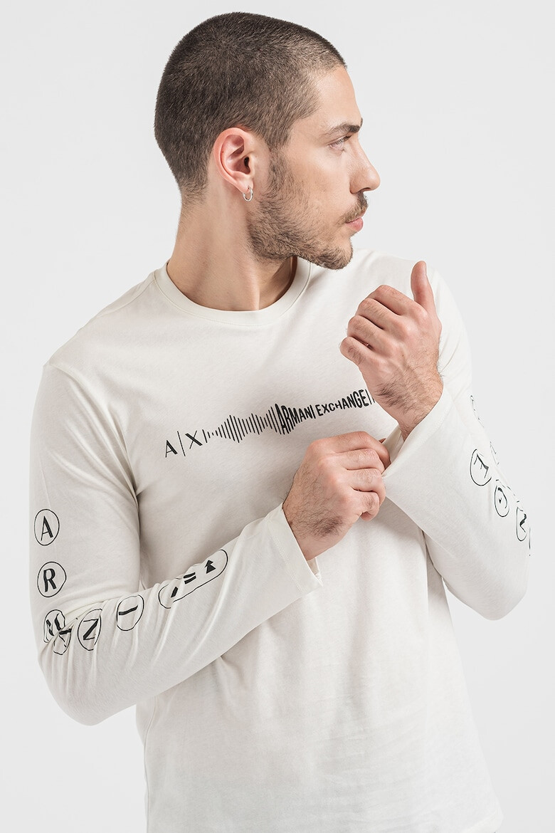 ARMANI EXCHANGE Блуза с овално деколте и лого - Pepit.bg