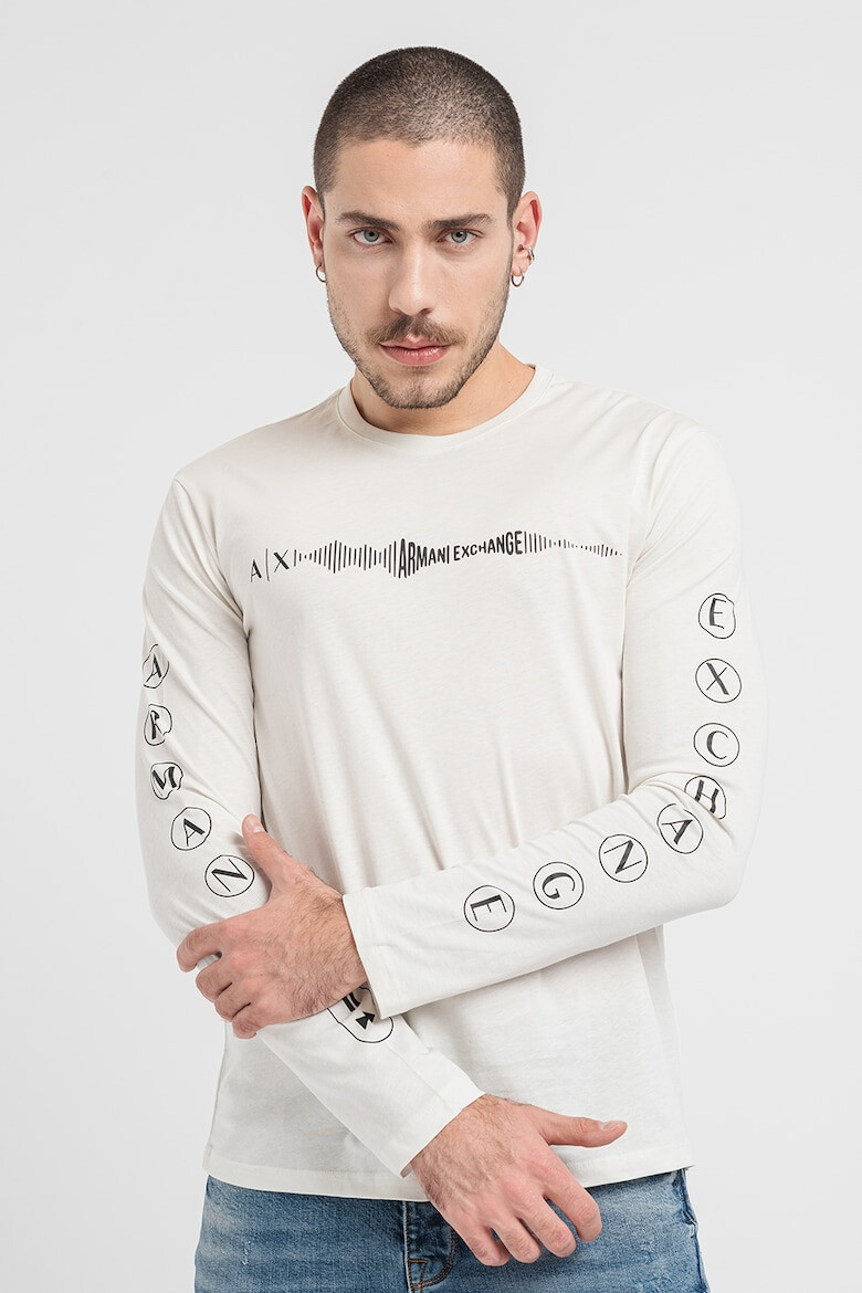 ARMANI EXCHANGE Блуза с овално деколте и лого - Pepit.bg