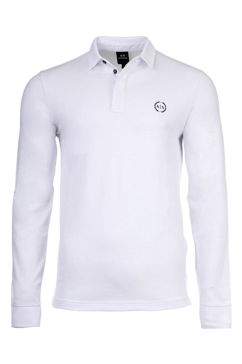 ARMANI EXCHANGE Блуза с памук с яка - Бял - Pepit.bg