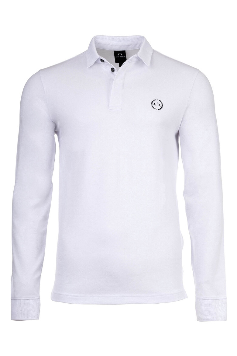 ARMANI EXCHANGE Блуза с памук с яка - Бял - Pepit.bg