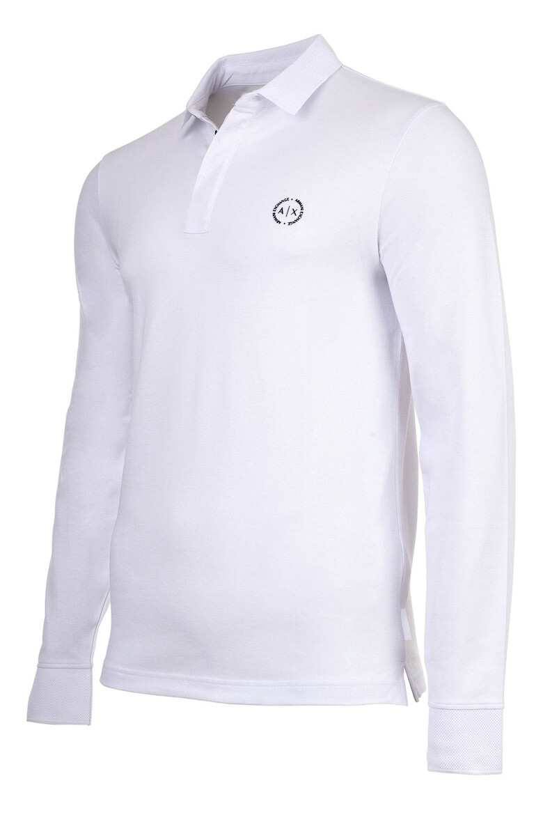 ARMANI EXCHANGE Блуза с памук с яка - Бял - Pepit.bg