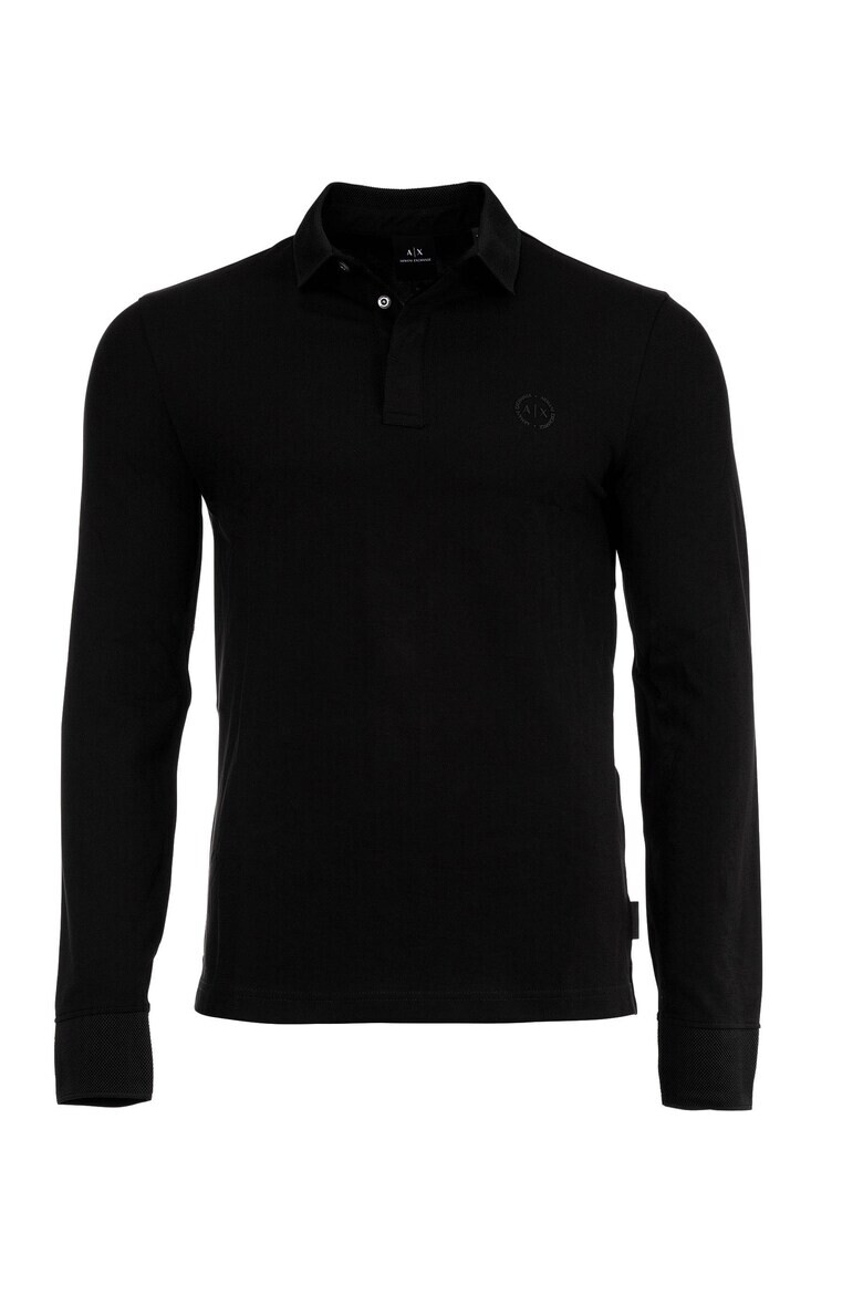 ARMANI EXCHANGE Блуза с памук с яка - Черен - Pepit.bg