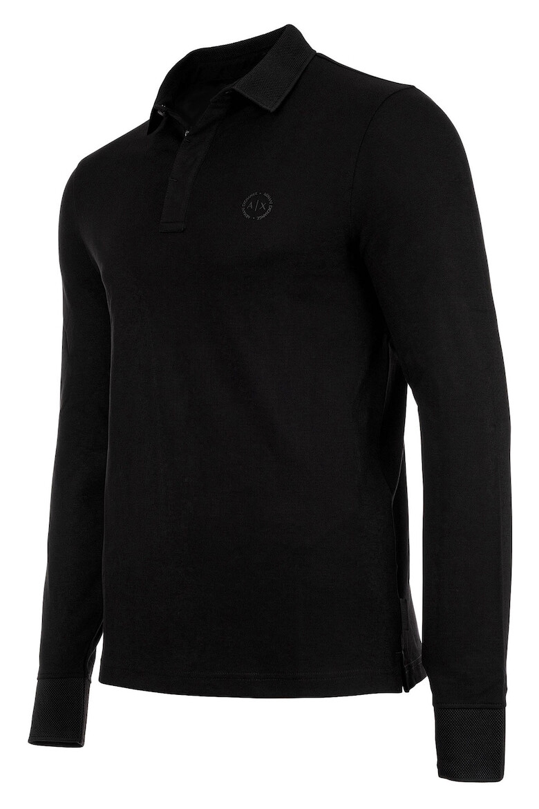 ARMANI EXCHANGE Блуза с памук с яка - Черен - Pepit.bg