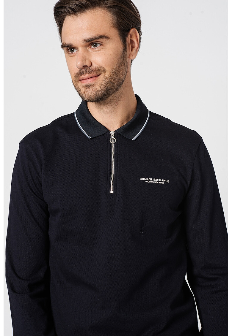 ARMANI EXCHANGE Блуза с яка и цепка с цип - Pepit.bg