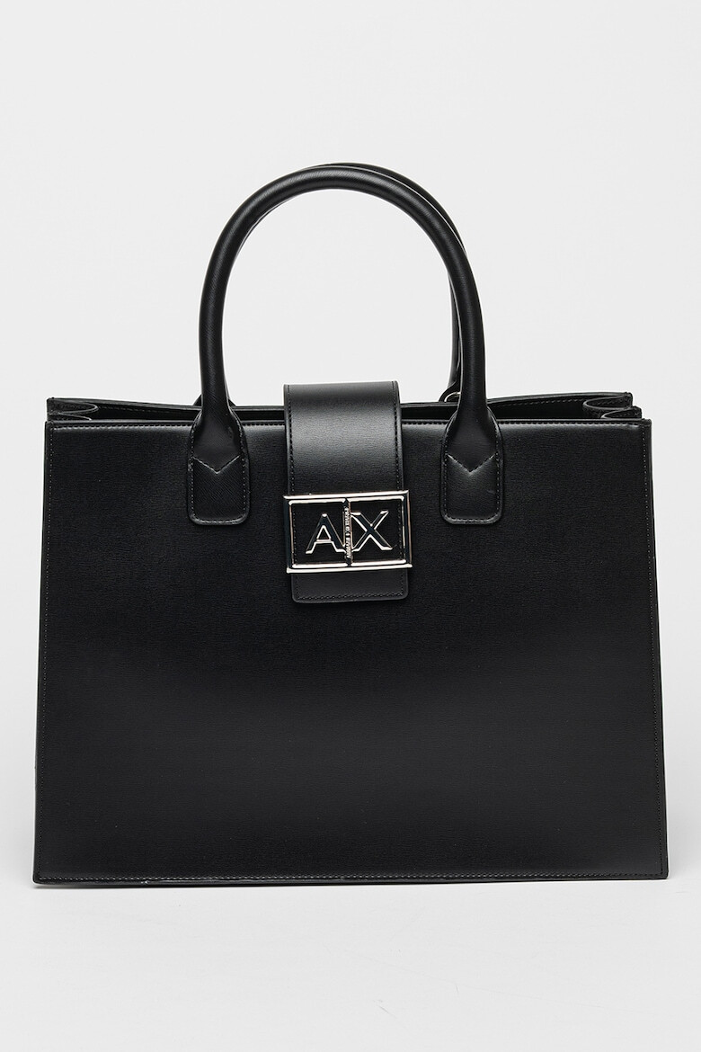ARMANI EXCHANGE Трапецовидна чанта от еко кожа - Черен - Pepit.bg