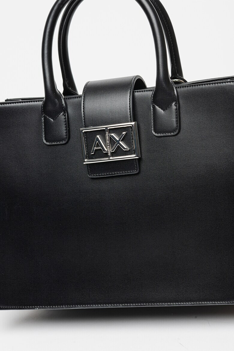 ARMANI EXCHANGE Трапецовидна чанта от еко кожа - Черен - Pepit.bg