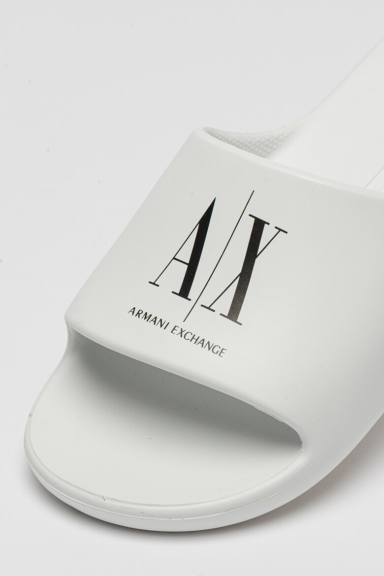 ARMANI EXCHANGE Чехли с лого - Избеляло черно/Мръснобял - Pepit.bg