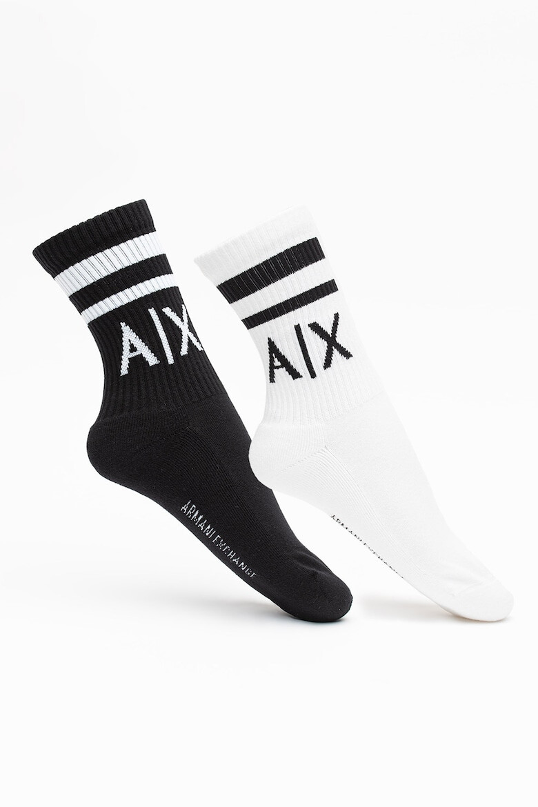ARMANI EXCHANGE Дълги чорапи с лого - 2 чифта - Pepit.bg