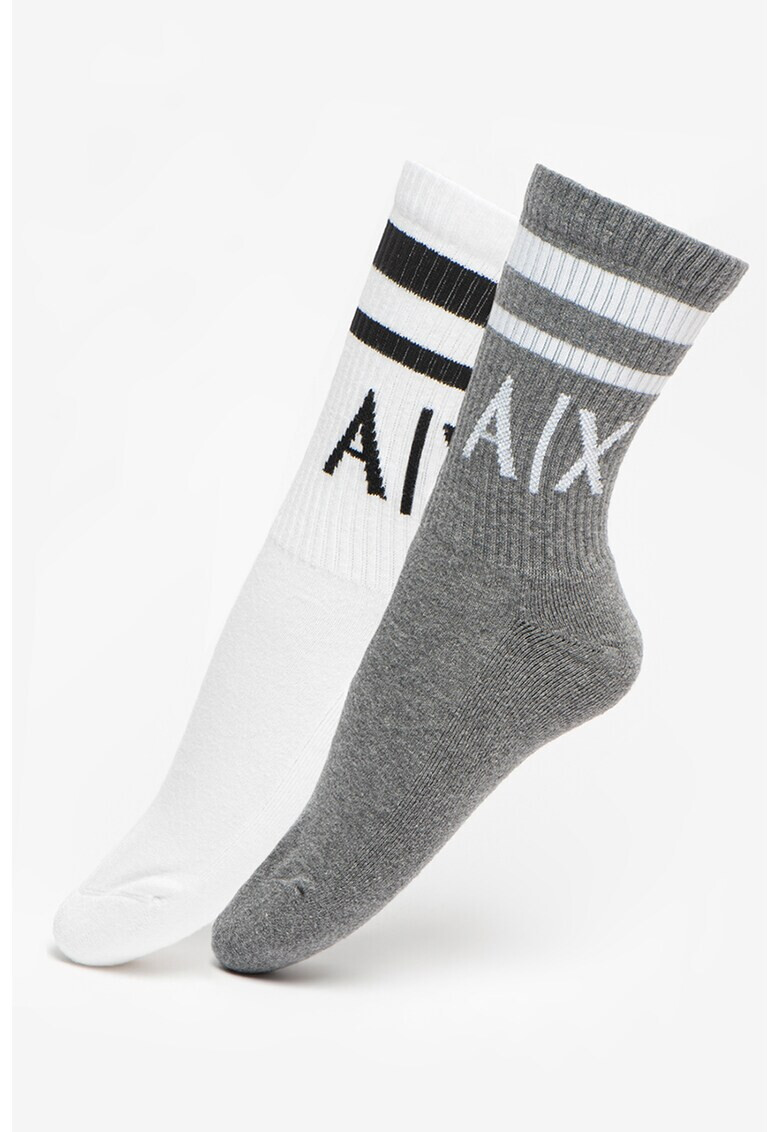 ARMANI EXCHANGE Дълги чорапи с лого - 2 чифта - Pepit.bg