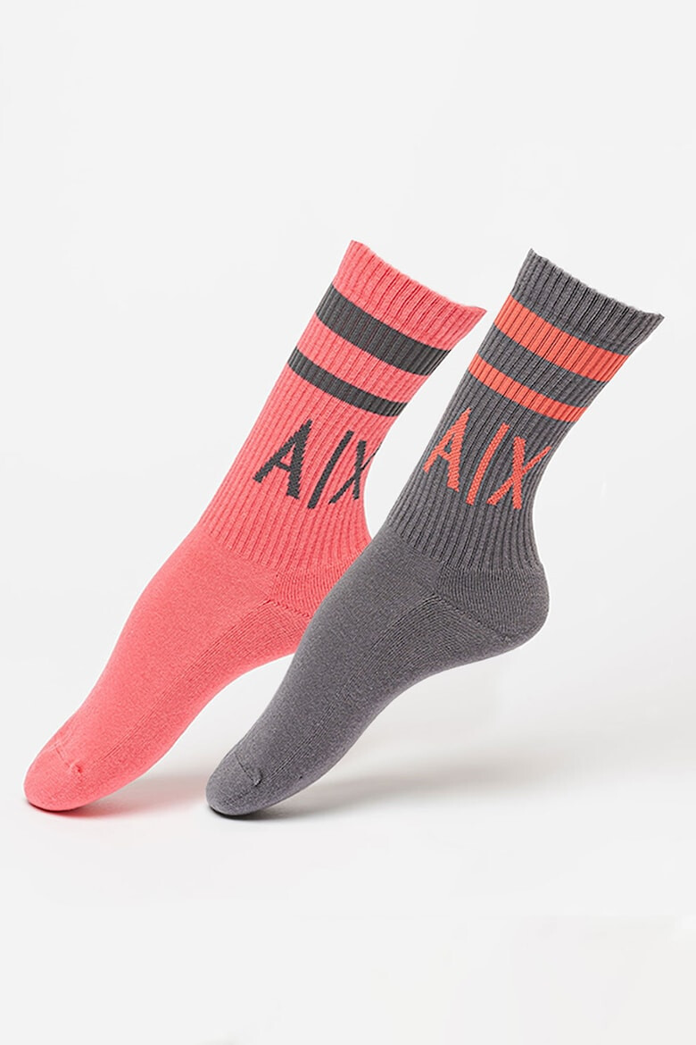 ARMANI EXCHANGE Дълги чорапи с лого - 2 чифта - Pepit.bg