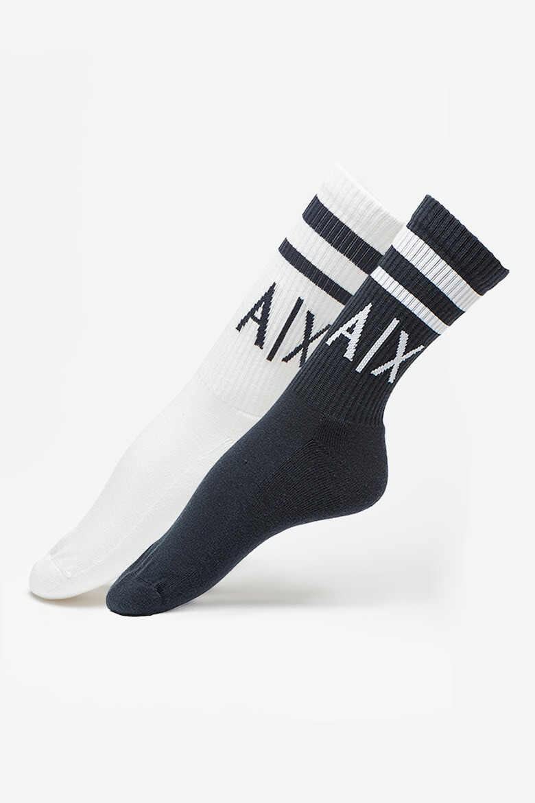 ARMANI EXCHANGE Дълги чорапи с лого - 2 чифта - Pepit.bg
