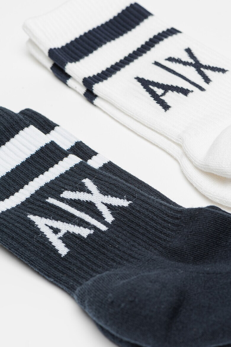 ARMANI EXCHANGE Дълги чорапи с лого - 2 чифта - Pepit.bg