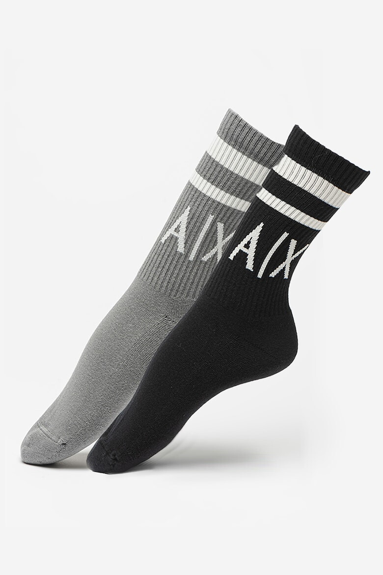 ARMANI EXCHANGE Дълги чорапи с лого - 2 чифта - Pepit.bg