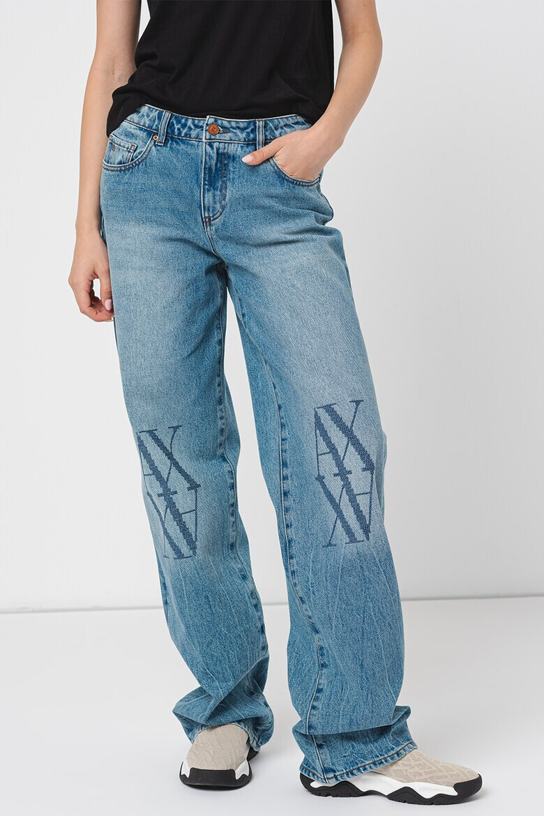 ARMANI EXCHANGE Дънки с широк крачол и лого - Pepit.bg