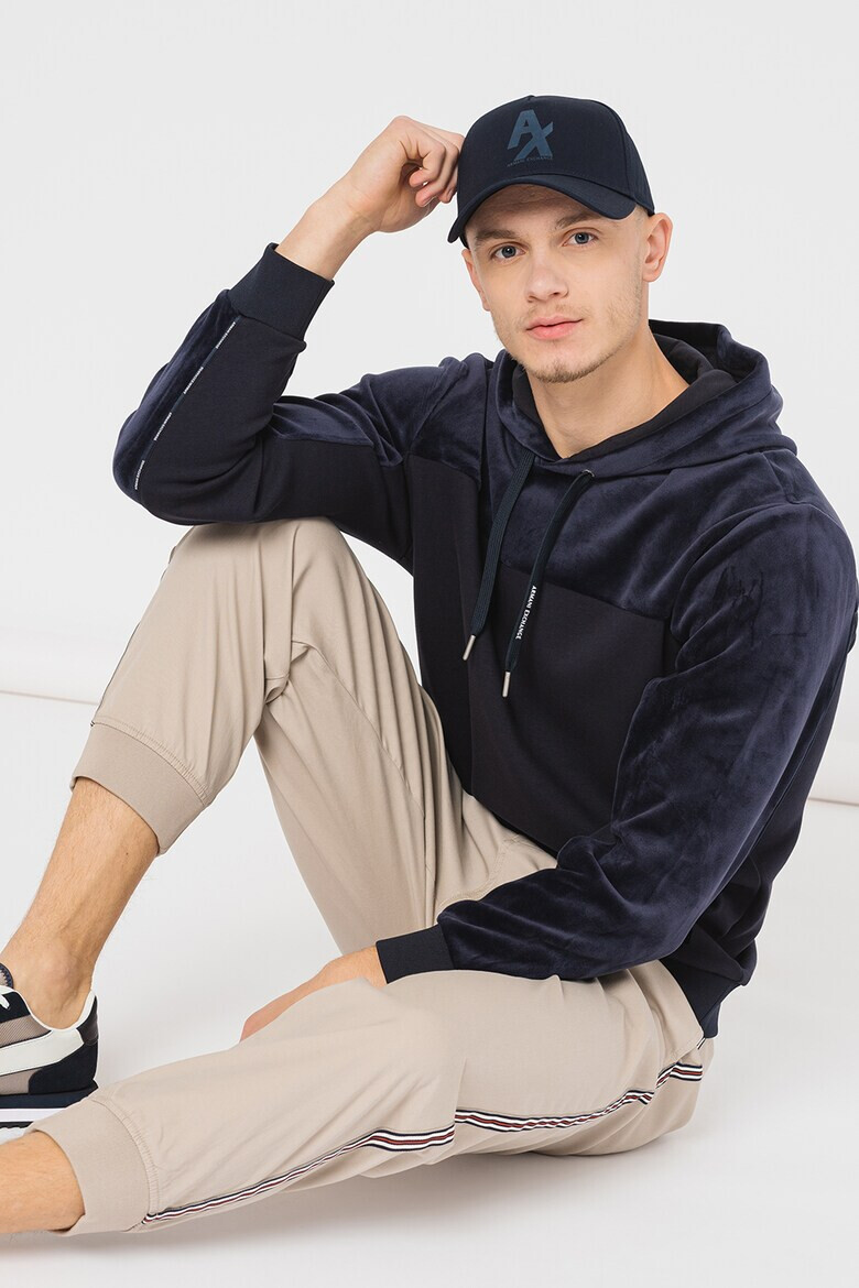 ARMANI EXCHANGE Худи с връзки и кадифени панели - Pepit.bg