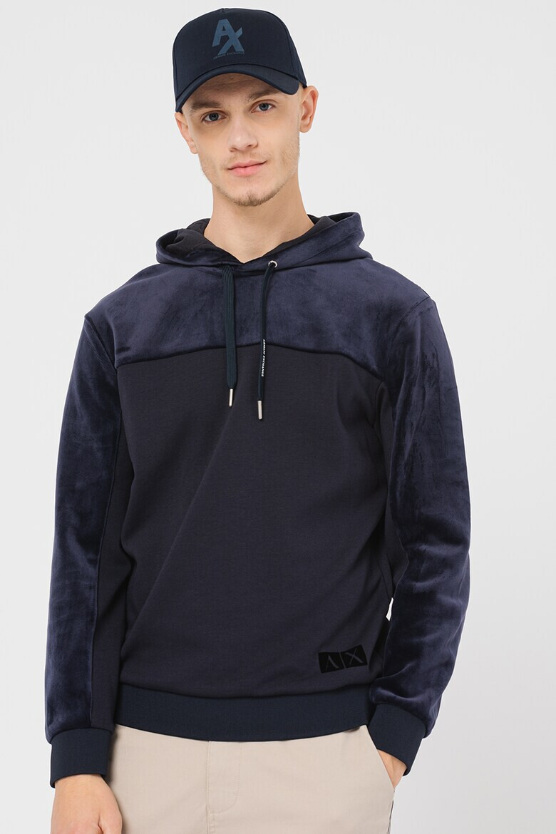 ARMANI EXCHANGE Худи с връзки и кадифени панели - Pepit.bg