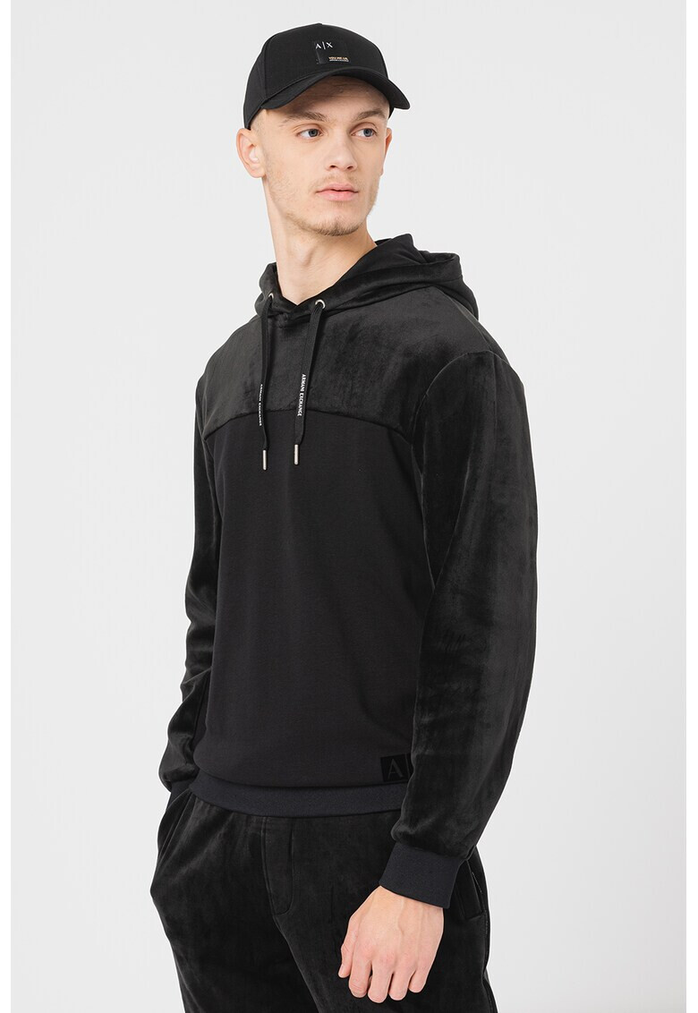 ARMANI EXCHANGE Худи с връзки и кадифени панели - Pepit.bg