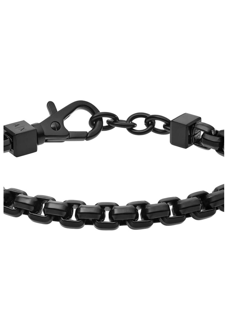 ARMANI EXCHANGE Иноксова гривна с карабинер - Черен - Pepit.bg