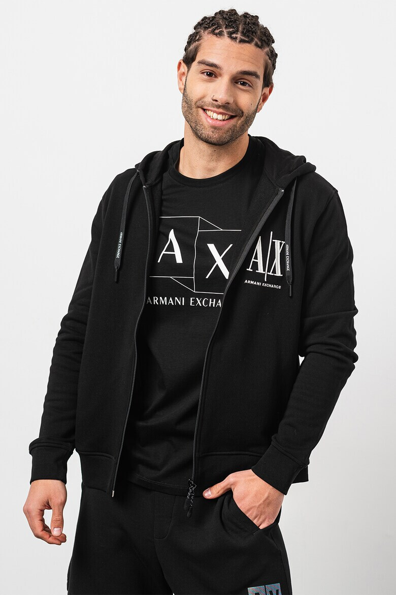 ARMANI EXCHANGE Худи с бродирано лого - Ултрамарин синьо - Pepit.bg