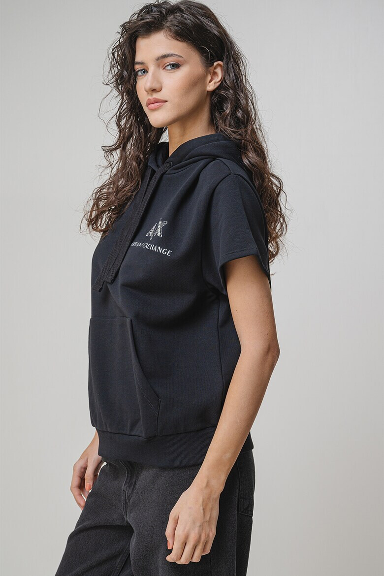 ARMANI EXCHANGE Худи с къси ръкави - Черен - Pepit.bg
