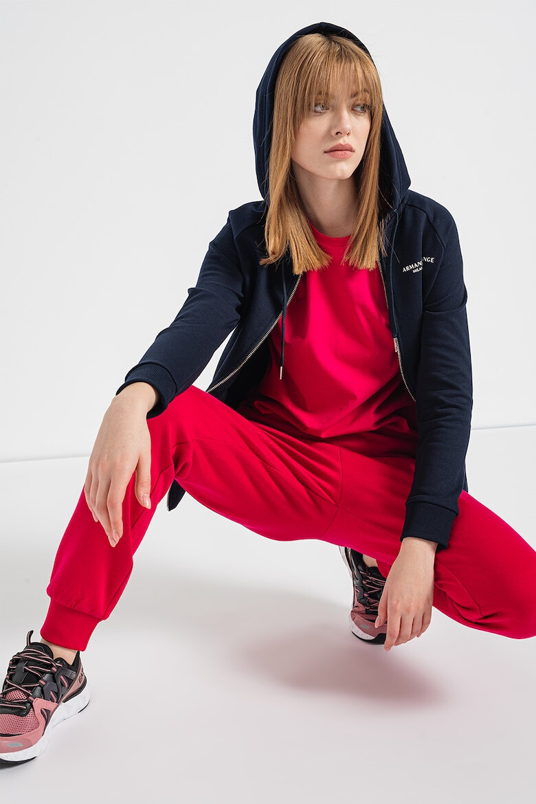 ARMANI EXCHANGE Худи с цип и ръкави реглан - Тъмносин - Pepit.bg