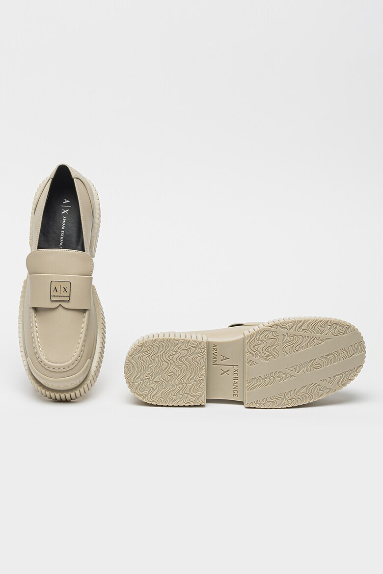 ARMANI EXCHANGE Кожени мокасини с платформа и лого - Pepit.bg