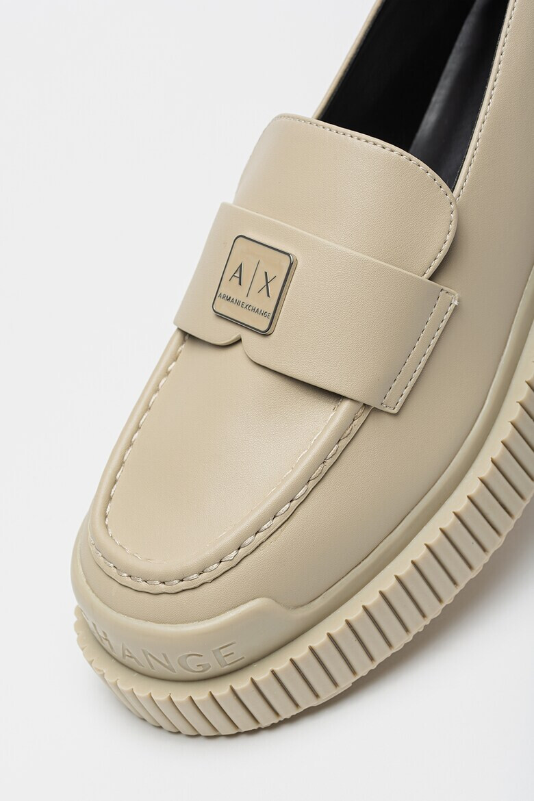 ARMANI EXCHANGE Кожени мокасини с платформа и лого - Pepit.bg