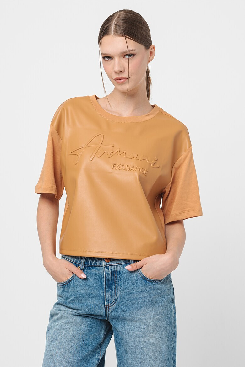 ARMANI EXCHANGE Къса тениска с релефно лого - Pepit.bg