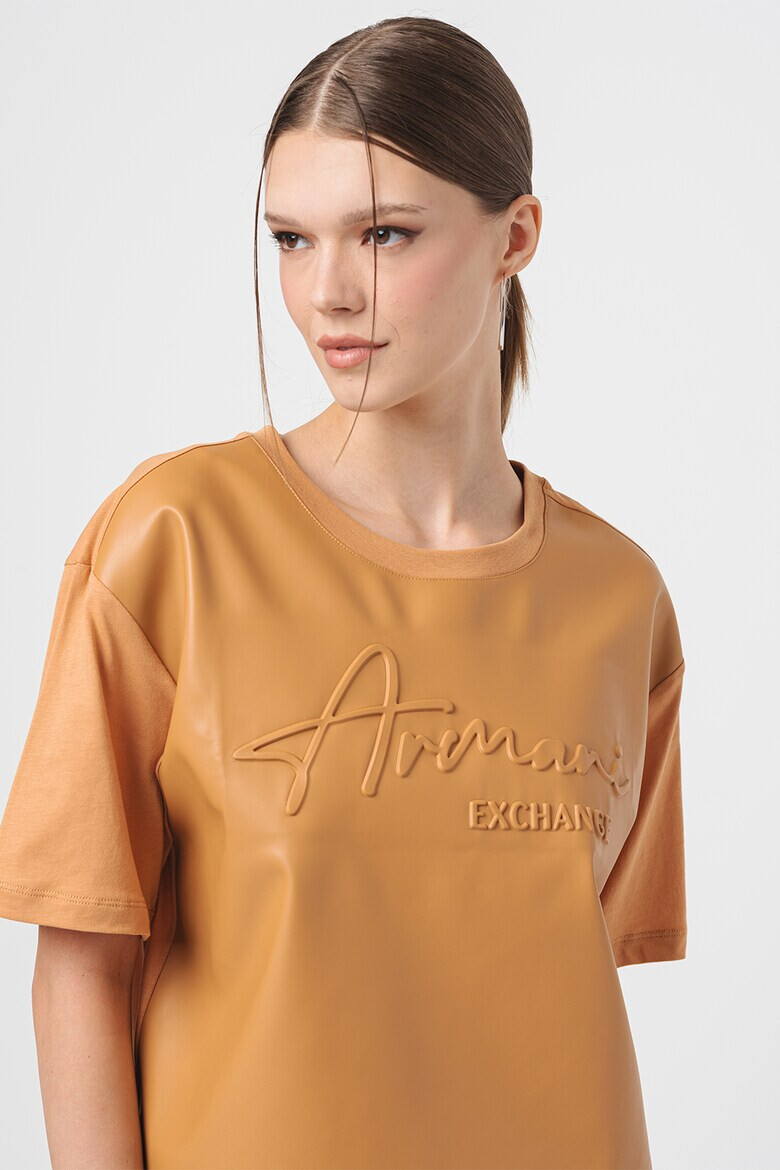 ARMANI EXCHANGE Къса тениска с релефно лого - Pepit.bg