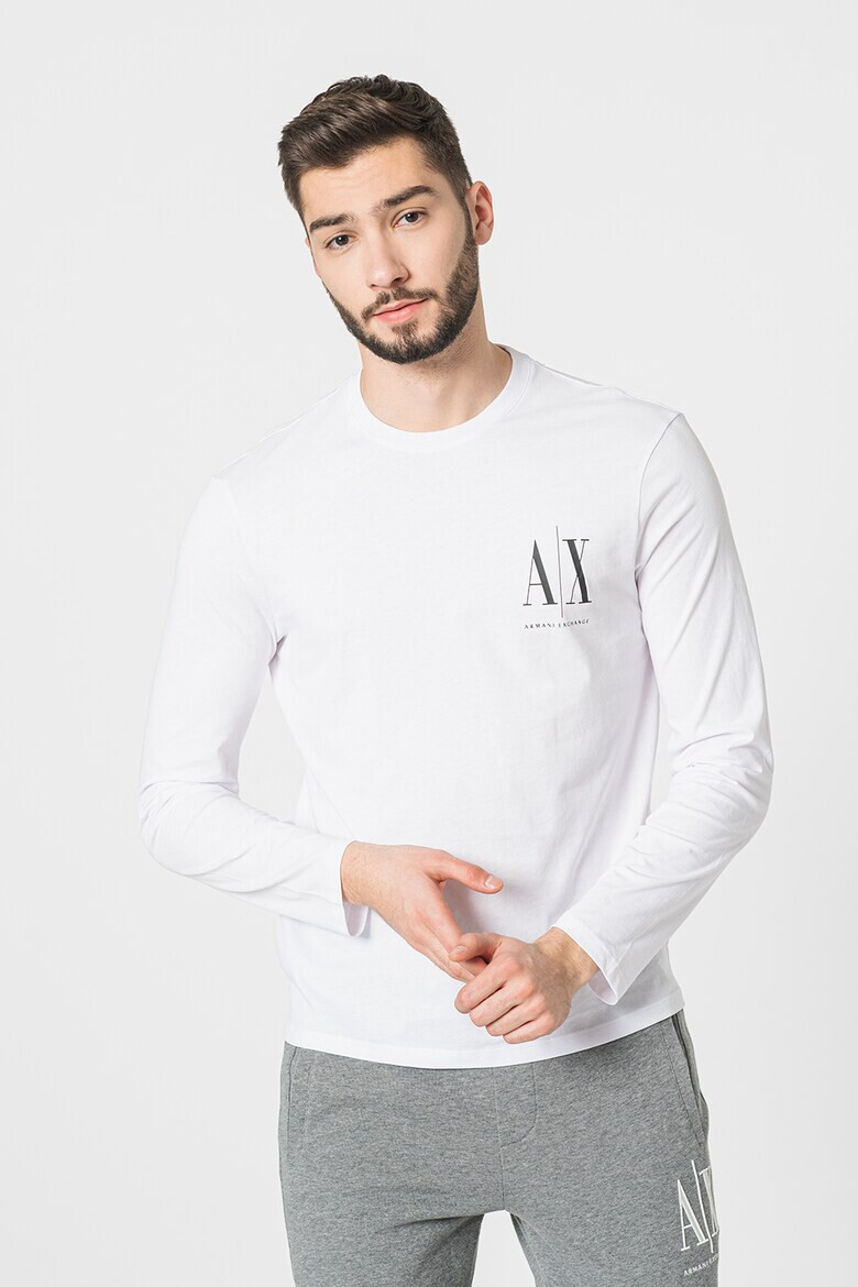 ARMANI EXCHANGE Памучна блуза с лого - Pepit.bg