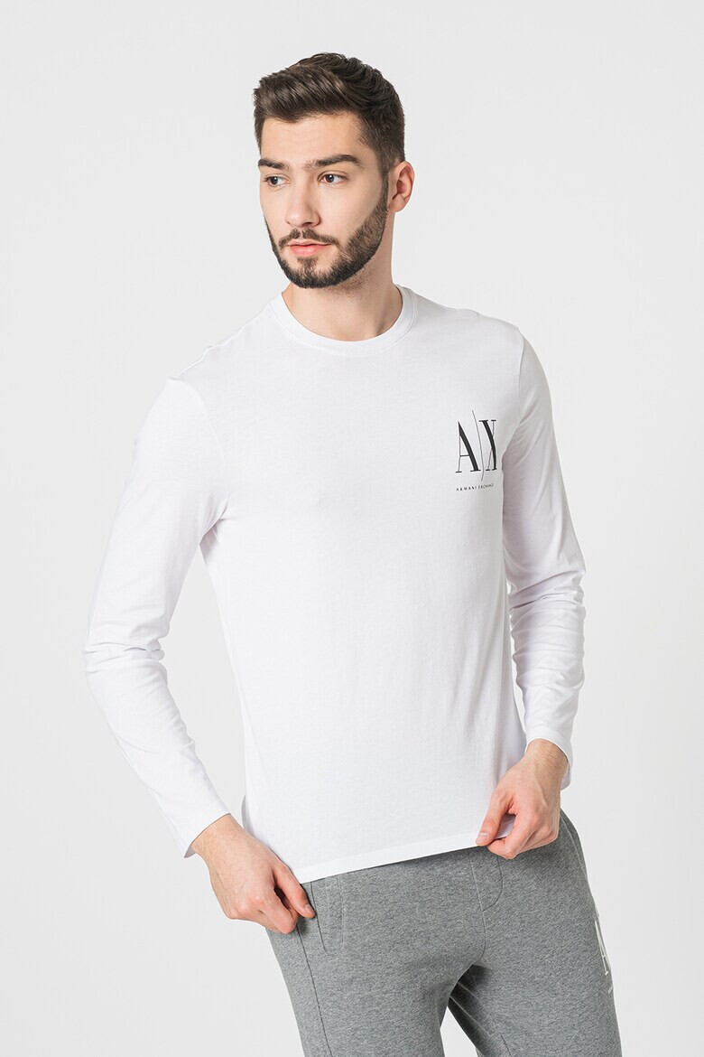 ARMANI EXCHANGE Памучна блуза с лого - Pepit.bg