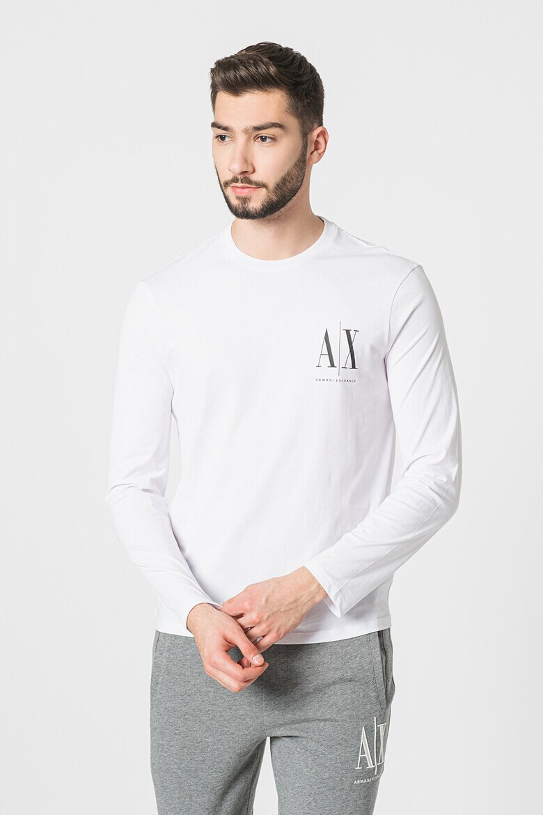 ARMANI EXCHANGE Памучна блуза с лого - Pepit.bg