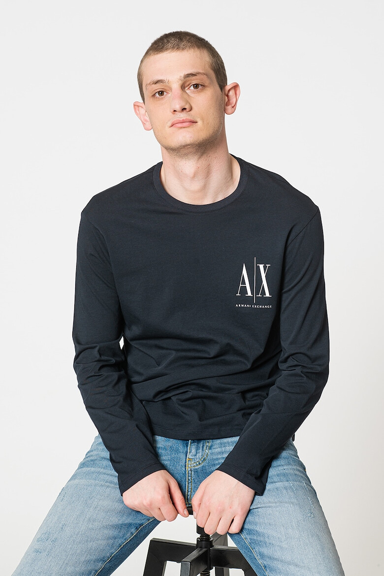 ARMANI EXCHANGE Памучна блуза с лого - Pepit.bg
