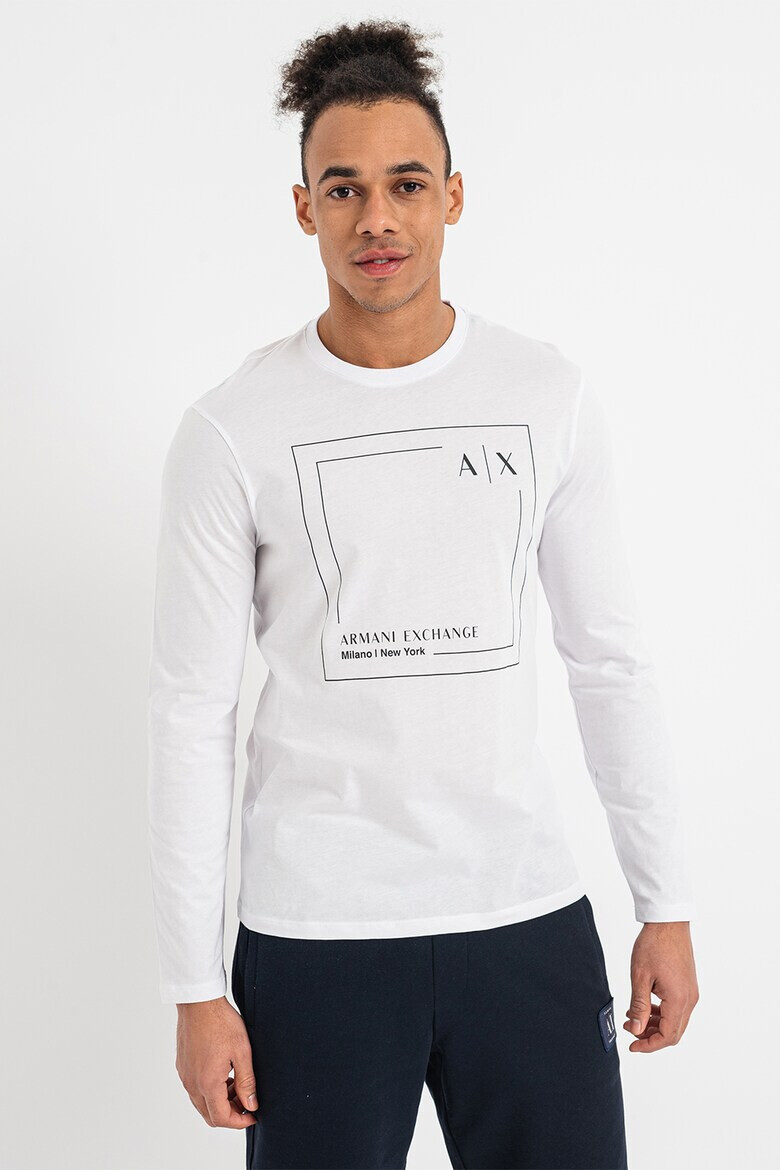 ARMANI EXCHANGE Памучна блуза с лого - Pepit.bg