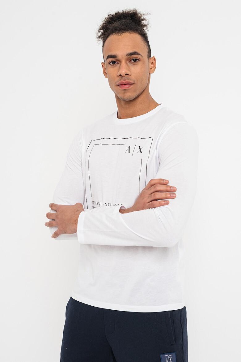 ARMANI EXCHANGE Памучна блуза с лого - Pepit.bg