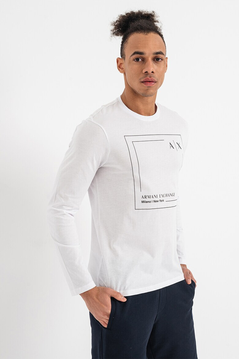ARMANI EXCHANGE Памучна блуза с лого - Pepit.bg