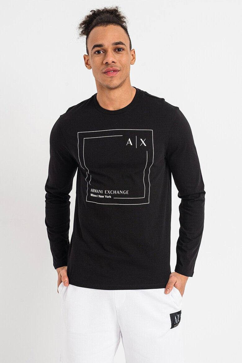 ARMANI EXCHANGE Памучна блуза с лого - Pepit.bg