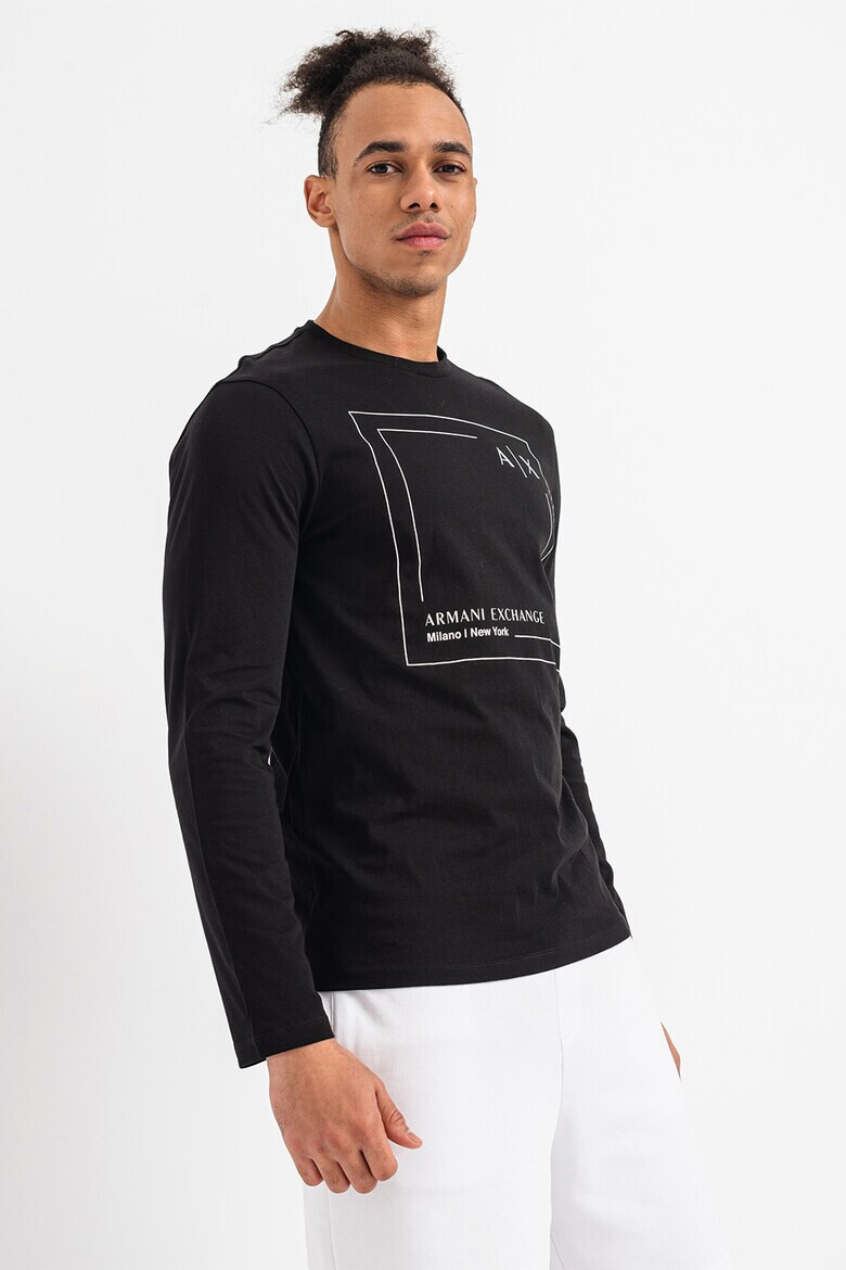 ARMANI EXCHANGE Памучна блуза с лого - Pepit.bg