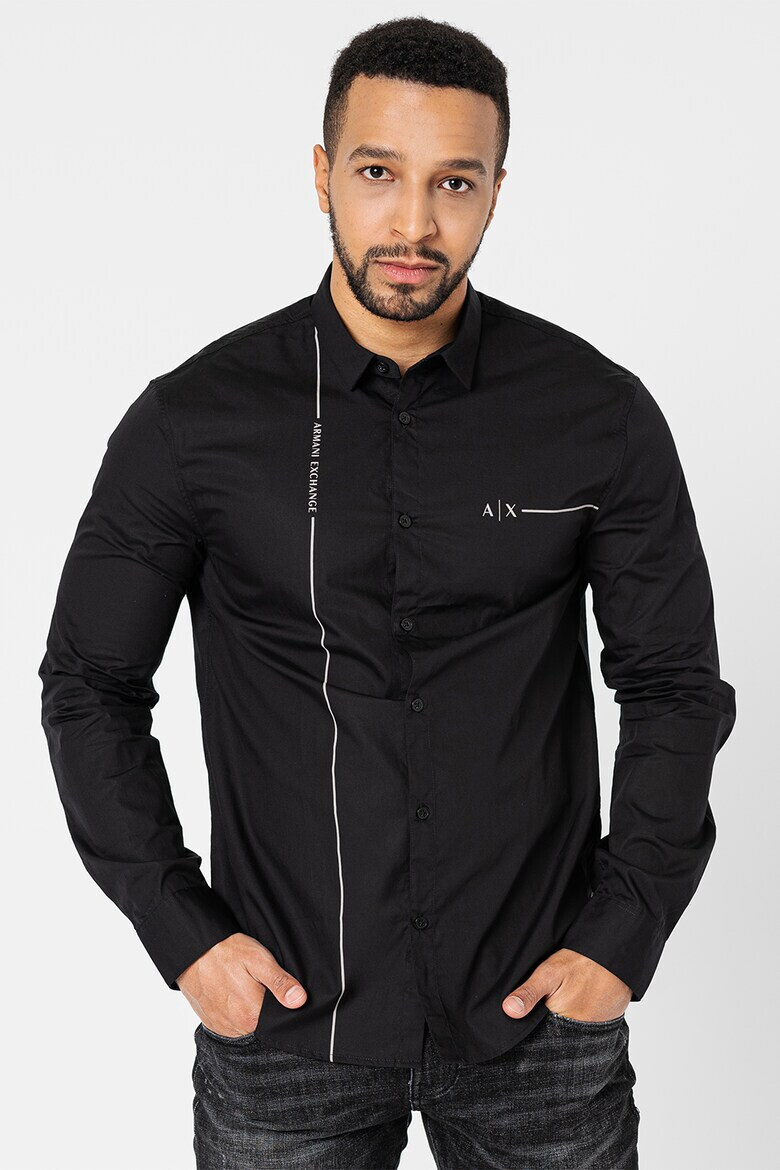 ARMANI EXCHANGE Памучна риза на лога - Pepit.bg