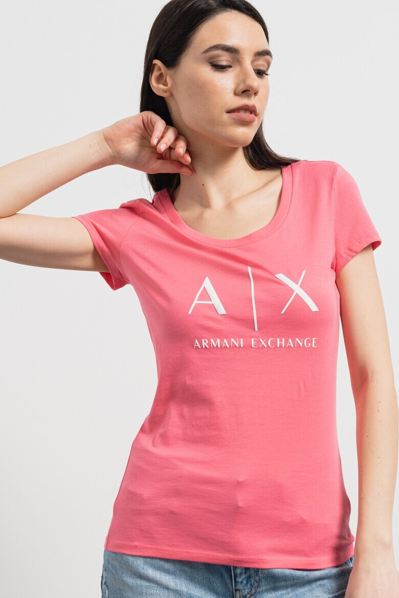 ARMANI EXCHANGE Памучна слим тениска - Pepit.bg
