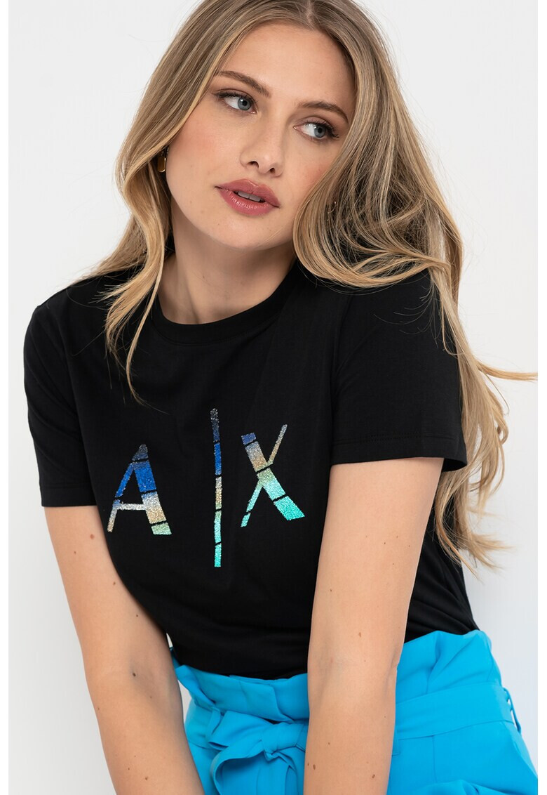 ARMANI EXCHANGE Памучна тениска на лога - Pepit.bg