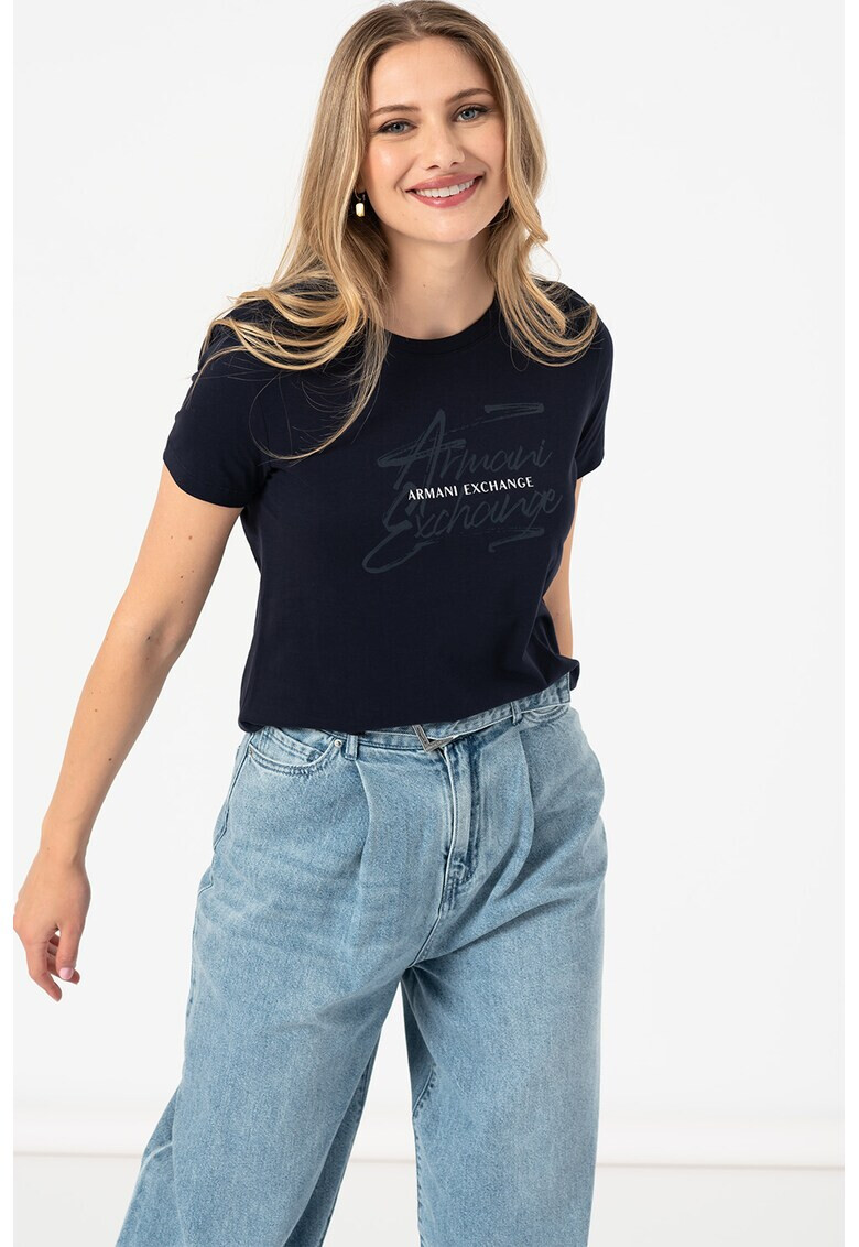 ARMANI EXCHANGE Памучна тениска на лога - Pepit.bg