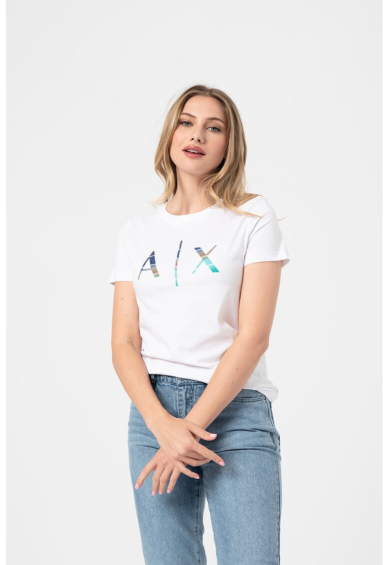 ARMANI EXCHANGE Памучна тениска на лога - Pepit.bg