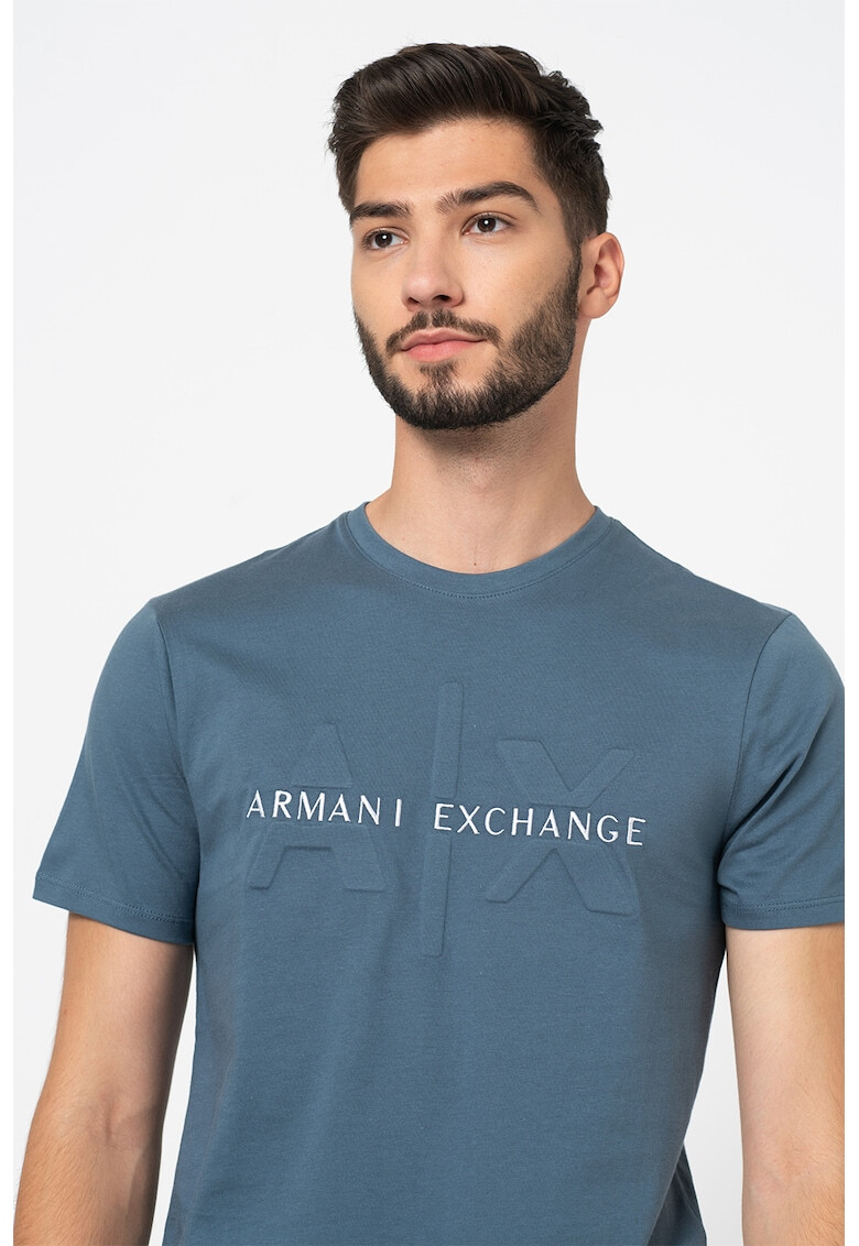 ARMANI EXCHANGE Памучна тениска с бродирано лого - Pepit.bg